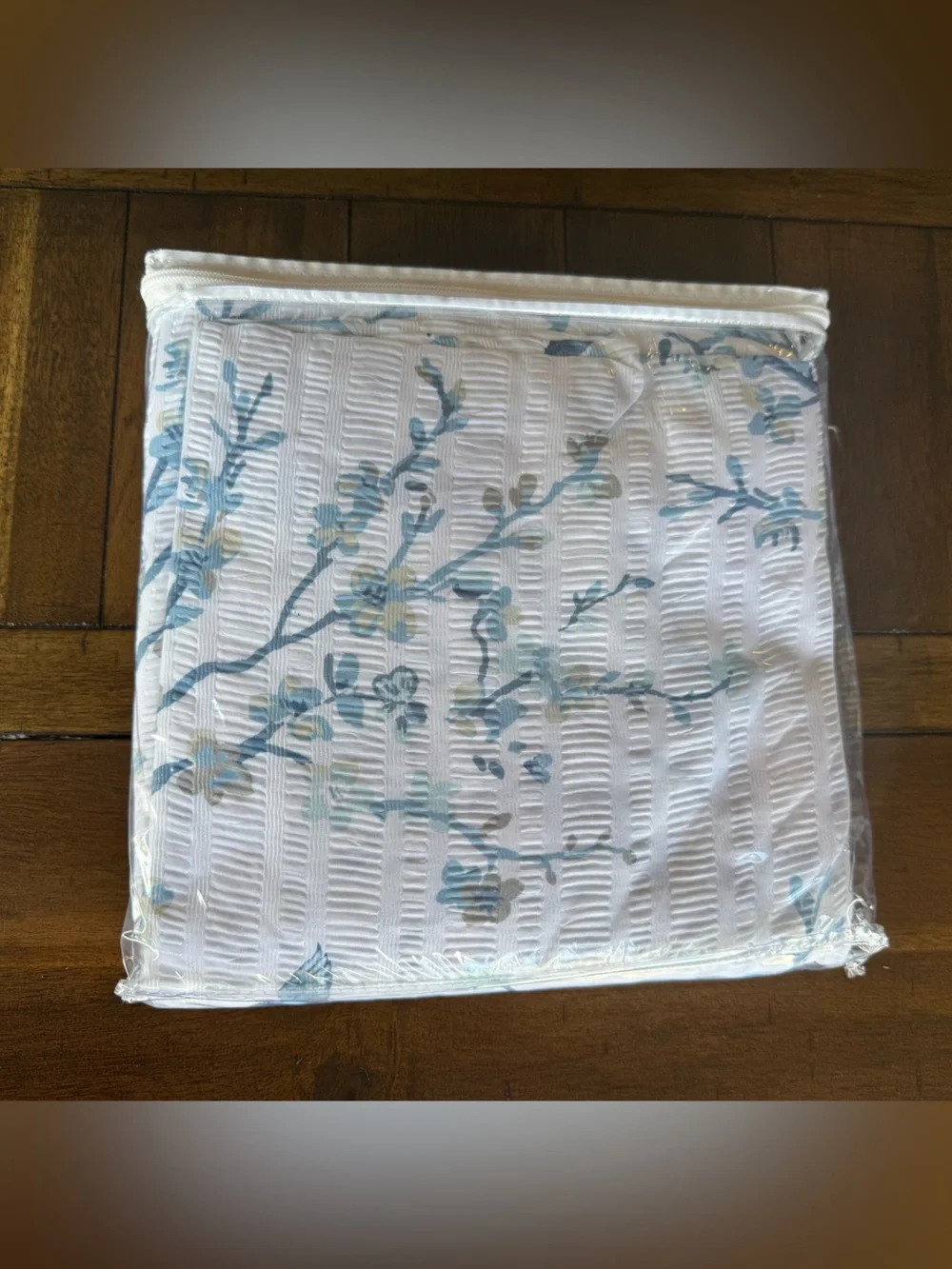NWT Audrey Blossoms Plisse Bedspread Floral Blue Full Cottagecore